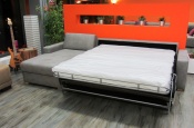 Rozkladacia pohovka na každodenné spanie STEEL XXL |  rohová verzia s úložným priestorom | lôžko s matracom 160x200cm | úložný priestor | rozložená  065 - Sofabed
